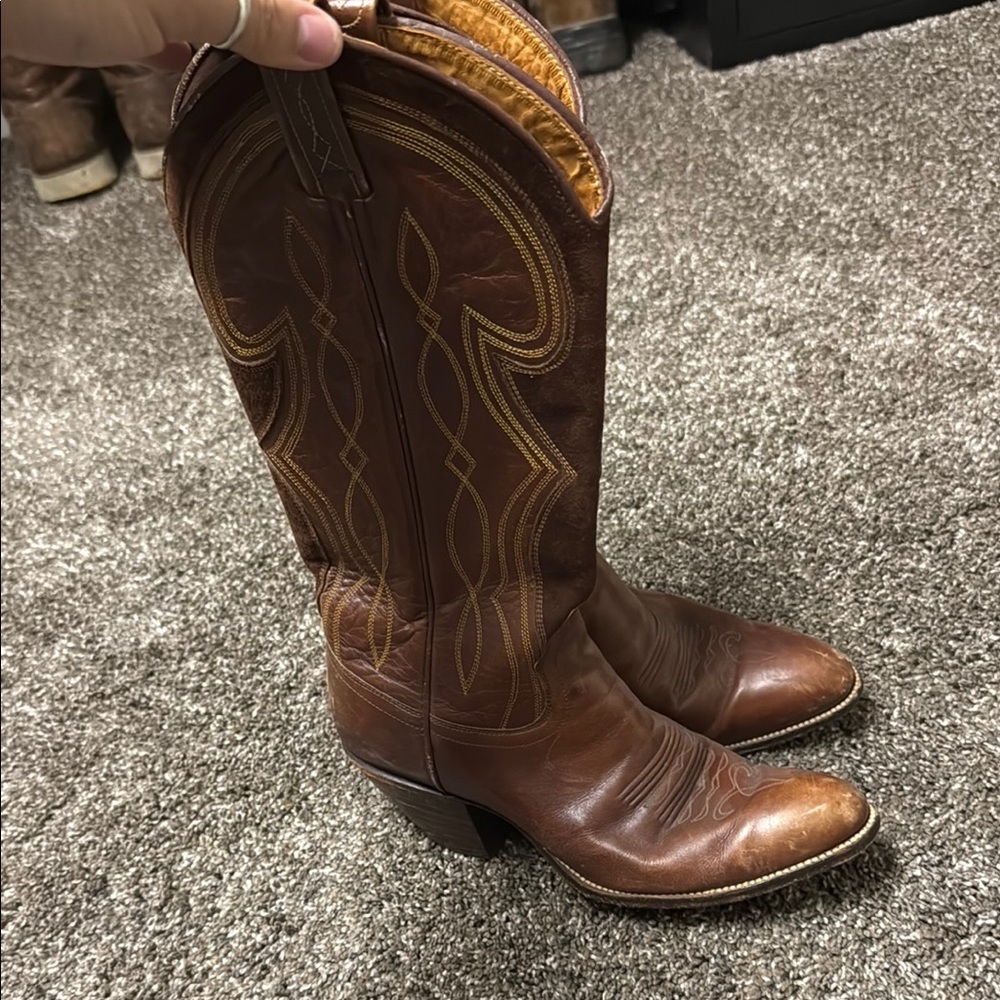 Dan Post Brown Leather Cowboy Boots